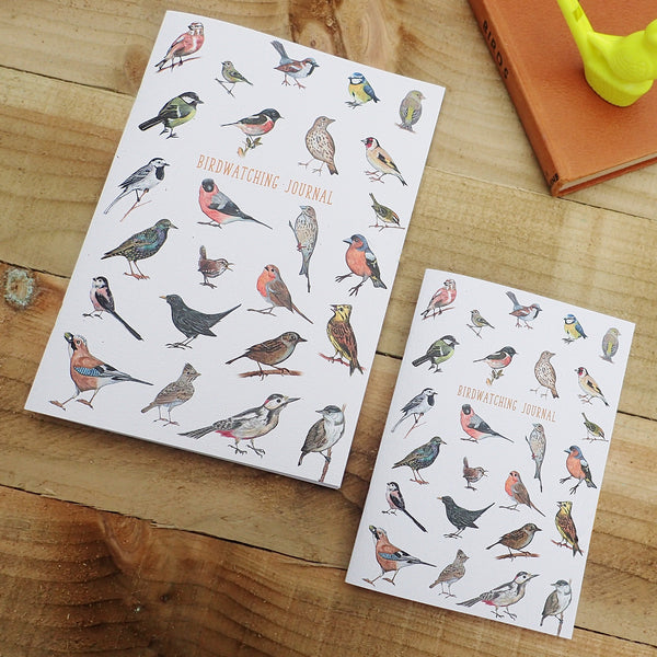 Birdwatching Journal Illustrated Lined Notebook - Multiple Sizes