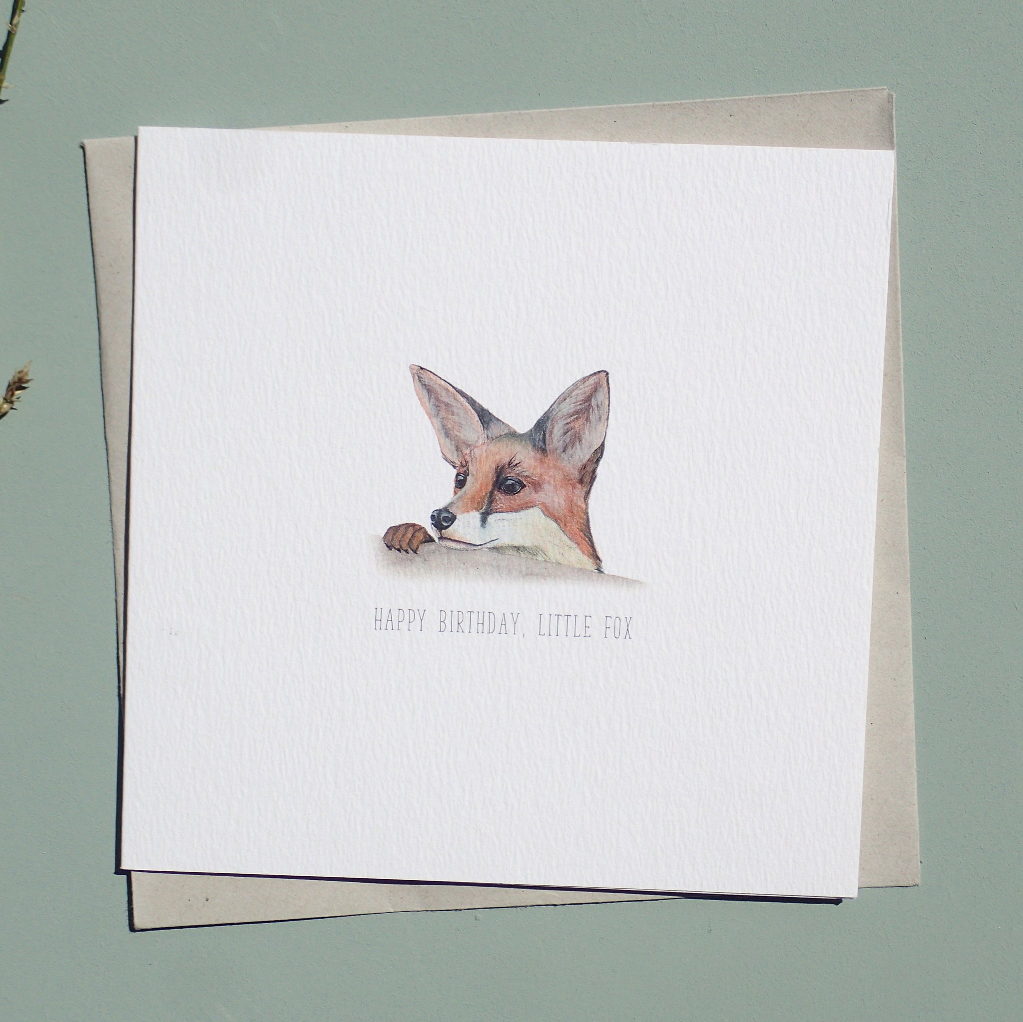 Happy Birthday, Little Fox Blank Greetings Card