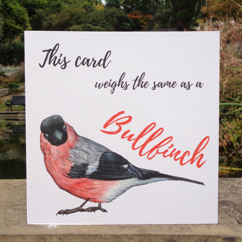 Bird Weight Bullfinch Blank Greetings Card