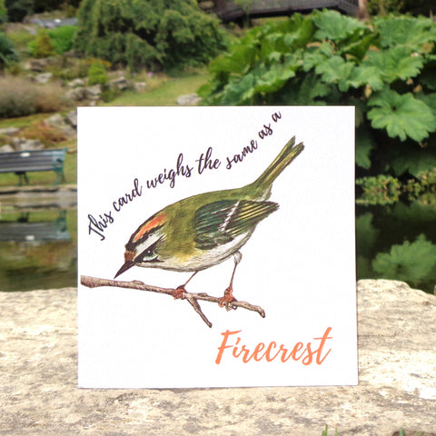 Bird Weight Firecrest Blank Greetings Card