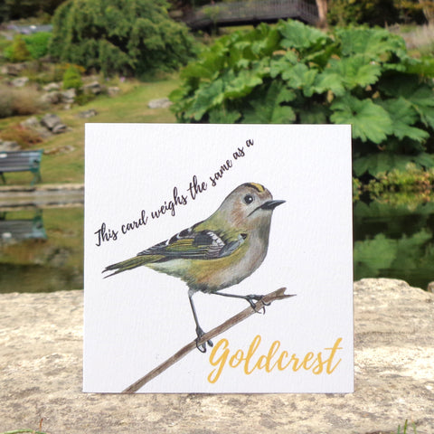 Bird Weight Goldcrest Blank Greetings Card