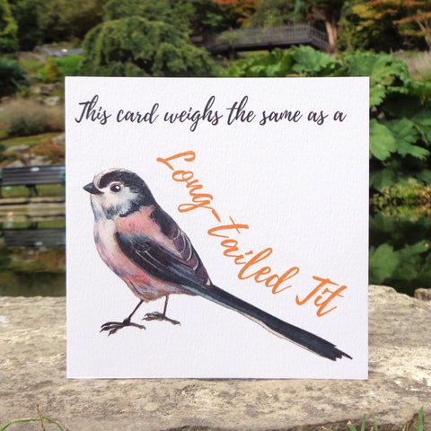 Bird Weight Long Tailed Tit Blank Greetings Card