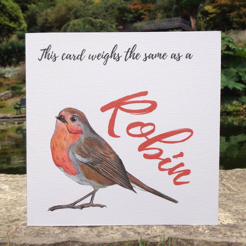 Bird Weight Robin Blank Greetings Card