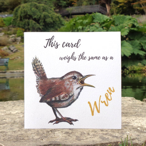 Bird Weight Wren Blank Greetings Card