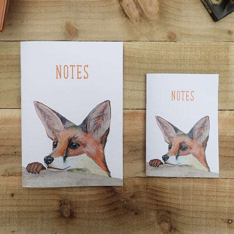 Little Fox Journal Illustrated Lined Notebook - Multiple Sizes