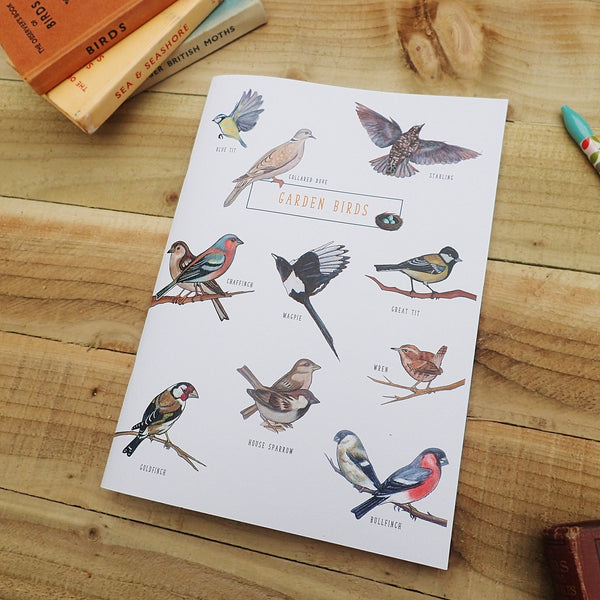 British Garden Birds Illustrated Lined Notebook - Multiple Sizes